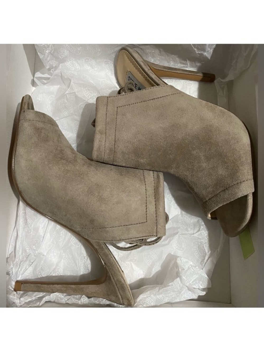 New Steve Madden Suede shoes Ankle wrap Lace-Up Sandals Steve Madden heels shoes